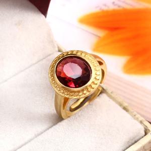 Vente en gros de bague éternité en argent sterling 925 vermeil plaqué or ovale faux rubis classique Boho lunette réglage femmes fête de mariage - Product Image 5