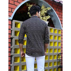 Chemise en coton imprimée pour homme, coupe slim, style décontracté chic, 100% popeline, manches longues, tailles XL à 6XL - Product Image 3