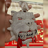 Colgante DVARS DIAMOND con Oso de Dibujos Animados en 3D, Plata de Ley 925, Diamantes Cultivados en Laboratorio con Corte Brillante, Certificado GRA