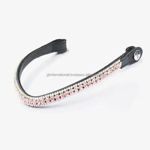 Banda para cejas de caballo de cristal para brida disponible en todos los tamaños personalizados formas y colores precio al por mayor cristales banda decorativa para cejas - Product Image 1