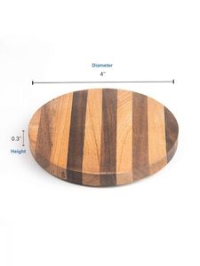 ที่รองแก้วอะคาเซียพร้อมที่จับที่รองแก้วเครื่องดื่มชาสั่งทำรูปทรงและขนาดที่ดาวงานฝีมืออินเดีย - Product Image 6