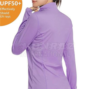 Vente directe d'usine Chemise à demi fermeture éclair pour femmes Chemise à demi fermeture éclair pour femmes de taille plus légère à vendre - Product Image 5