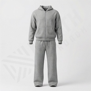 Arrival Tracksuit Men's Zip Up <b>Distress</b> Embroidery Letters All Over Acid Wash Hoodie Sweatpants OEM French Terry Athletic Set - Product Image 1