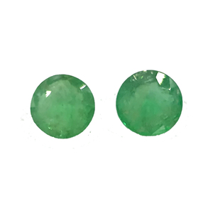 Paire assortie de pierres précieuses d'émeraude naturelle rondes à facettes, certifiées, pierres vertes en vrac pour la création de bijoux personnalisés - Product Image 4