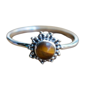 Anillo clásico de joyería para mujer, joyería de estilo bohemio de Plata de Ley 925, piedra preciosa de ojo de Tigre, anillo hecho a mano, regalo para esposa - Product Image 1