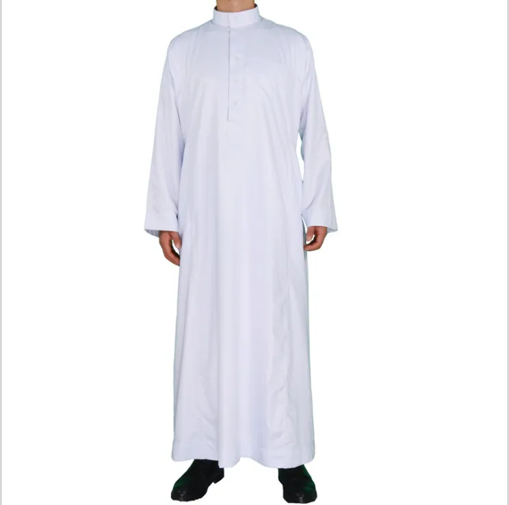 Thobe hồi giáo Dubai dài tay áo tiêu chuẩn cổ áo abaya hồi giáo Arabic kaftan người đàn ông abaya tùy chỉnh thiết kế daffah jubba