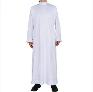 थोब इस्लामिक दुबई लंबी आस्तीन मानक कॉलर अबाया इस्लामिक अरबी कफ्तान पुरुष अबाया अनुकूलित डिजाइन दफा जुब्बा