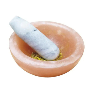 Mortero de sal rosa del Himalaya de alta calidad, estilo Flor de marfil, sal de roca saludable hecha a mano en Pakistán - Product Image 4