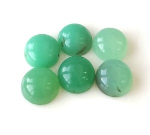 Precio al por mayor, piedra preciosa de crisoprasa Natural, cabujón redondo de 3mm-10mm en piedra preciosa suelta con parte posterior plana verde para la fabricación de joyas - Product Image 1