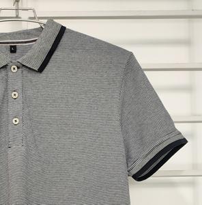 Haute qualité hommes décontracté été teint en fil pour Polo manches courtes séchage rapide respirant coton doux tricoté tissu - Product Image 3