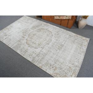 Tapis turc 4,1 x 7,2 pieds, tapis, tapis persan blanc en laine - Product Image 3