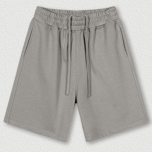 Short pour homme de qualité supérieure à minimum faible, short de survêtement uni à ourlet brut pour garçon décontracté avec poche arrière - Product Image 2