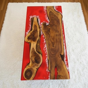 Restaurant Dining Room Solid Walnut <b>Wood</b> Slab Live <b>Edge</b> Epoxy Dining Table Solid <b>Wood</b> Resin Top Table - Product Image 2