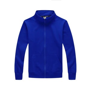 Veste à manches longues personnalisée pour hommes, col montant, couleur unie, fermeture éclair, personnalisation en masse, vestes à broderie imprimée - Product Image 2