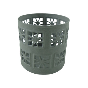 Votive ronde en fer classique avec lavage blanc utilisable pour les pots de bougie votive en métal décoratifs pour la maison Votive de ferme - Product Image 5
