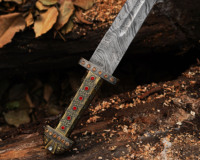 Vente en gros d'épées vikings Ragnar Lothbrok faites à la main, épée du roi Ragnar, épée de sorcier médiévale, épée antique avec fourreau en cuir