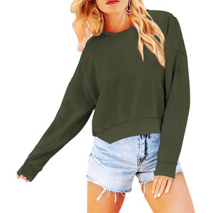 Haute qualité Gym écologique recadrée goutte épaule femmes sweat personnalisé imprimé Logo décontracté Streetwear femmes sweats à capuche - Product Image 1