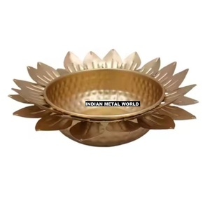 Nuevo cuenco de Chocolate de diseño Floral de lujo, soporte dulce, cuenco de servicio de Chocolate de Metal dorado de primera calidad para uso en fiestas de boda - Product Image 1