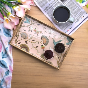 Ensemble de 3 plateaux de service en bois de luxe avec colibris, vaisselle décorative, vente en gros au meilleur prix - Product Image 4