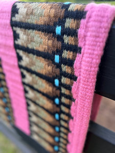 Western Show Horse Saddle Blanket Diseño de Nueva Zelanda Manta de sillín de lana hecha a mano Top Wool Saddle Pad Size - Product Image 5