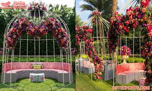 Marco de Metal dorado para puerta de boda, decoración de lujo con soporte de mariposa, puerta de Metal única para boda - Product Image 3