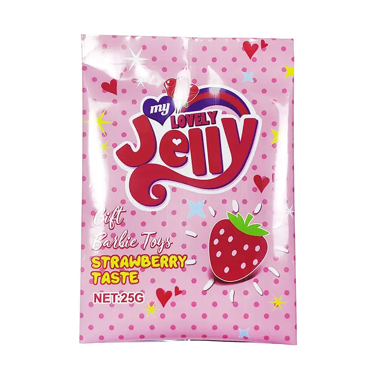 Vacuum Pillow Food Bag Airtight Back Center Seal Strawberry Jelly Plastic Snack Packing Bag
