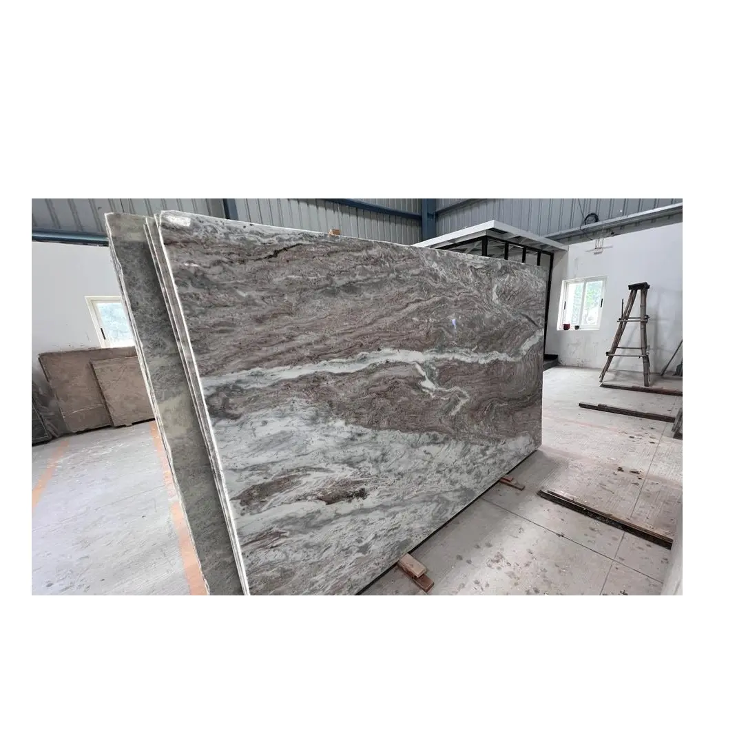 Luxo Design Moderno Brown Fantasia Marble Slab Pedra Natural ou Cozinha Counter Tops Decoração da Índia