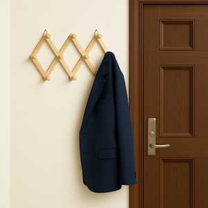 10 ganci arrotondati resistenti e pratici allungabili 90x7x42 cm appendiabiti in legno comodo e salvaspazio - Product Image 3
