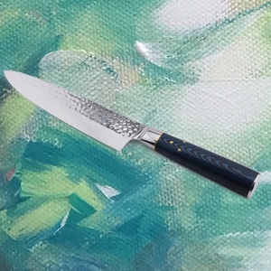 Cuchillo de chef de cocina profesional de acero inoxidable de Damasco con mango de metal al por mayor pedidos a granel personalizados servicio OEM ODM - Product Image 6