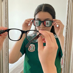 Occhiali da Sole Bandiera Messicana UV400 con Lenti Polarizzate Sfumate, Montatura Quadrata Dorata, Stile alla Moda e Leggero, in PC Ottico - Product Image 2