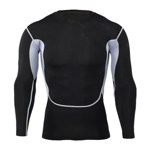 <b>Men's</b> <b>Long</b> <b>Sleeve</b> Rash Guard Sports <b>Top</b> Round/O-Neck Collar Quick Dry Polyester Spandex <b>Gym</b> Sport T-Shirt with OEM Service - Product Image 5