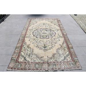 Grand tapis vintage 5,1x9,1 pieds, tapis persan rouge et vert en laine - Product Image 1