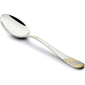 Cuillère de mariage en acier inoxydable à poignée couleur argent et or de l'Inde parfaite pour les ustensiles de cuisine Dessert Ware à manger ensemble de table - Product Image 1