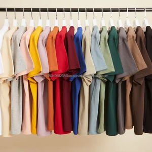 Ropa de fábrica Unisex de talla grande hombro caído Multicolor liso teñido manga corta Camiseta diseño personalizado DDP envío - Product Image 2