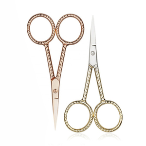 Tijeras de hoja recta de acero inoxidable de alta calidad para manicura y cejas Depilación facial Belleza Punta afilada y redondeada - Product Image 4