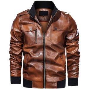 Chaqueta de Cuero de Vaca Personalizada al por Mayor para Hombre, Cuello Alto, Impermeable, Cortavientos, Transpirable, para Uso en Exteriores, Talla Personalizada - Product Image 1