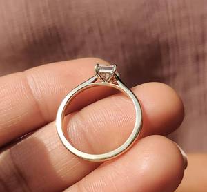 Anillo de Diamante de Lujo de 1 Quilate Cultivado en Laboratorio para Mujer, Oro Amarillo de 14k, Joyería de Compromiso, Envío Directo del Fabricante al por Mayor - Product Image 2
