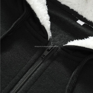 Sudadera con Capucha Negra Ligera con Cierre para Hombre, 100% Algodón Transpirable, Sudadera con Capucha para Invierno, Venta al Por Mayor OEM 2026 - Product Image 4
