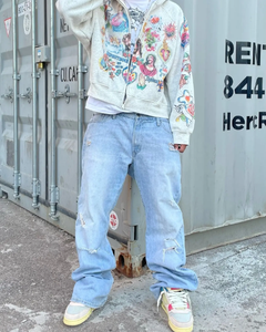 Wholesale Customised Oversized Zip Hoodie for Men Street <b>Vintage</b> Heavyweight Cotton Baggy Digital Plus Size Hoodies <b>Sweatshirts</b> - Product Image 6