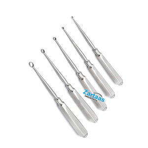 Ensemble de 5 curettes dermiques Piffard en acier inoxydable de haute qualité coupe ovale 6 Instruments Ent de 1/4 "meilleure qualité - Product Image 1