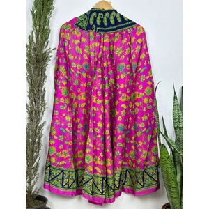 Vintage Recycled Silk Sari Boho <b>Pyjama</b> Mid Waist Drawstring Style with Wide Legs Comfortable Nightwear Beach Wear Christmas Gift - Product Image 1