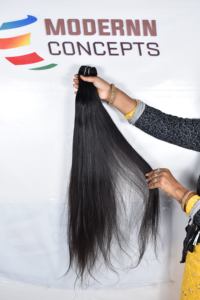 Vente en gros d'extensions de cheveux humains vierges à cuticules alignées 100% lisses, faisceaux de cheveux bruts cambodgiens à double tirage - Product Image 2