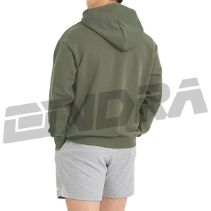 Sudadera con capucha verde oliva con estilo casual moderno, tela suave y transpirable, ajuste relajado, uso diario para hombres y mujeres, para todas las estaciones - Product Image 3