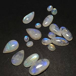 Cabujón de piedra lunar arcoíris Natural de alta calidad, mezcla de formas y tamaños, piedras preciosas blancas de 100 CT para la fabricación de joyas, certificado IGI - Product Image 3