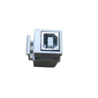 USB 2.0 B Buchse auf Keystone-Buchse Adapter mit Kartenhalter Amerikanischer Typ