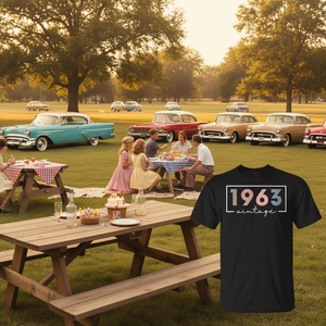 T-shirt vintage del 1963 da donna, nera, vestibilità classica, girocollo, manica corta, regalo di compleanno per adulti, riunione degli ex studenti - Product Image 3