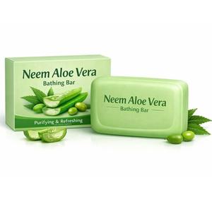 Jabón en Barra de Baño de Neem y Aloe Vera de Marca Privada OEM al por Mayor, Jabón Herbal Hidratante y Antibacteriano, Limpiador Corporal Ayurvédico - Product Image 2
