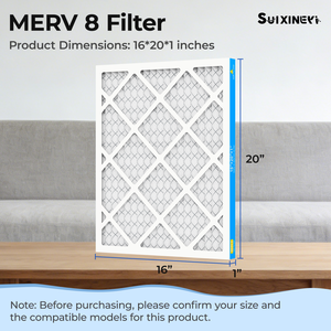 แผ่นกรองอากาศ SUIXINEYI ขนาด 16x20x1 นิ้ว MERV 8 รูปทรงสี่เหลี่ยมผืนผ้า สำหรับเครื่องปรับอากาศบ้าน เตาทำความร้อน และระบบ HVAC - Product Image 3