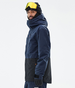 Combinaison de ski personnalisée pour homme, snowboard d'hiver, deux pièces, fermeture éclair sur le devant -Tex imperméable, respirant, isolation en polaire, bleu/noir - Product Image 3