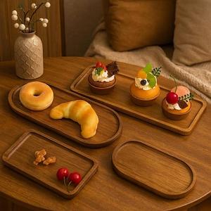 Bonne Qualité Rond Carré Forme Animale Effet En Bois Miniature Plateau À Pain Résine Cabochon pour Elf Props - Product Image 2